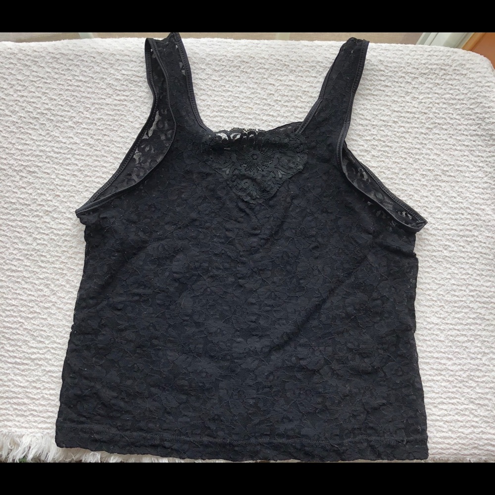 vintage sexy black lined lace camisole, tank top